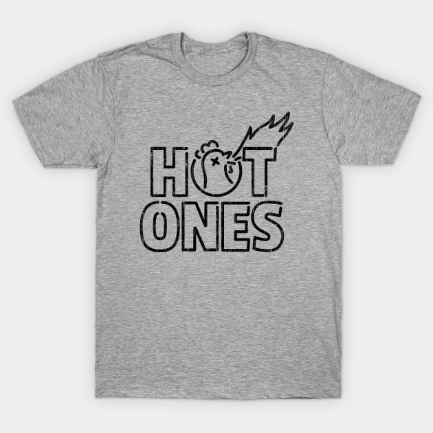 Hot Ones Black Vintage T-Shirt by Super Cell Art